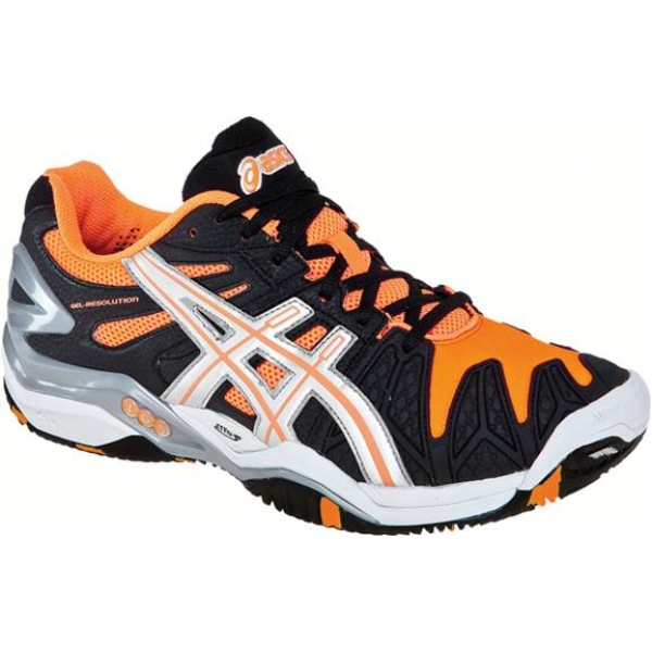 orange and white asics