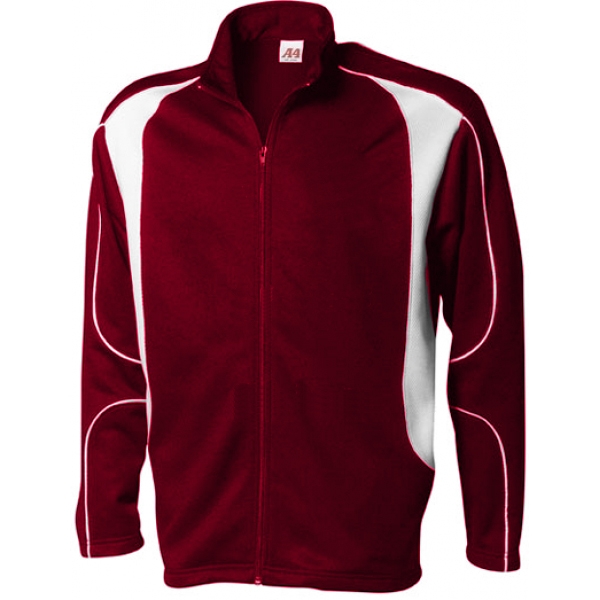 A4 Men's Full Zip WarmUp Jacket (Scarlet/ White) Do It Tennis