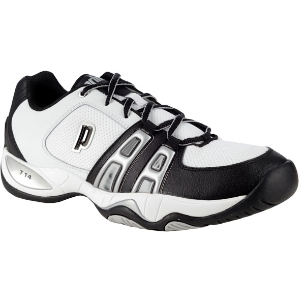 Prince Men's T14 Tennis Shoe (Wht/ Blk/ Sil) Do It Tennis