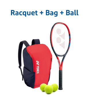 Adult Tennis Racquet + Bag + Ball Bundles