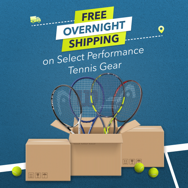 Free Overnight Shipping on Performance Tennis Gear