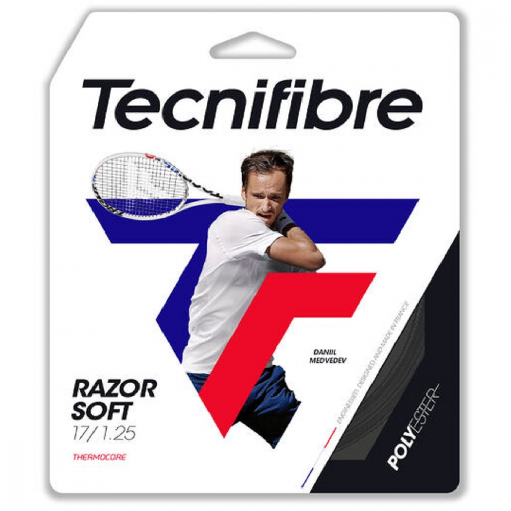 04GRAS120N Tecnifibre Razor Soft Carbon 18g Tennis String (Set)