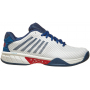 06614-146 K-Swiss Men's Hypercourt Express 2 HB Clay Court Tennis Shoes (Blanc De Blanc/Blue Opal/Lollipop)