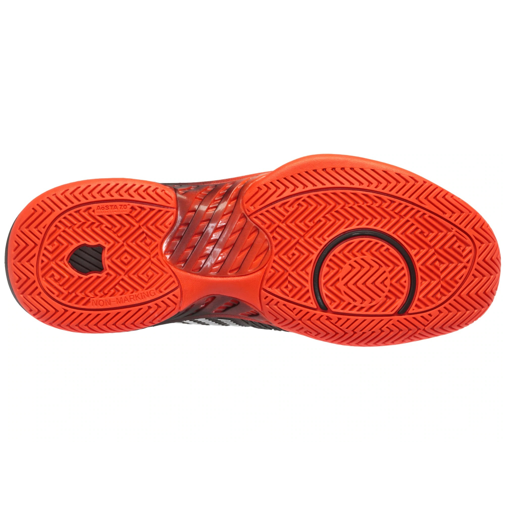 06615-061 K-Swiss Men's Hypercourt Supreme Tennis Shoes (Asphalt/Jet Black/Spicy Orange)