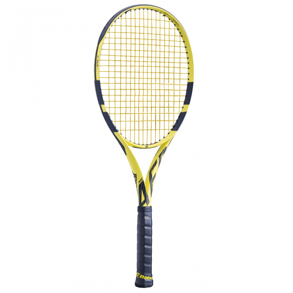 101354-191-Yellow-CSC Babolat Pure Aero Tennis Racquet strung with Yellow SG Spiraltek Syn Gut String