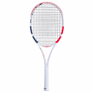 101404-323-Black-CSC Babolat Pure Strike 18x20 Tennis Racquet (3rd Gen) strung w Black SG Spiraltek Syn Gut String