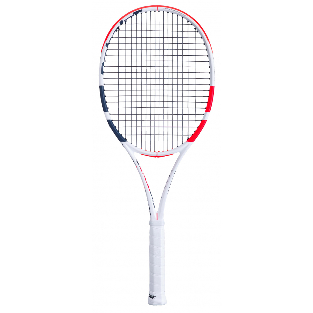 101406-323-Black-CSC Babolat Pure Strike 16x19 Tennis Racquet (3rd Gen) strung with Black SG Spiraltek Syn Gut String