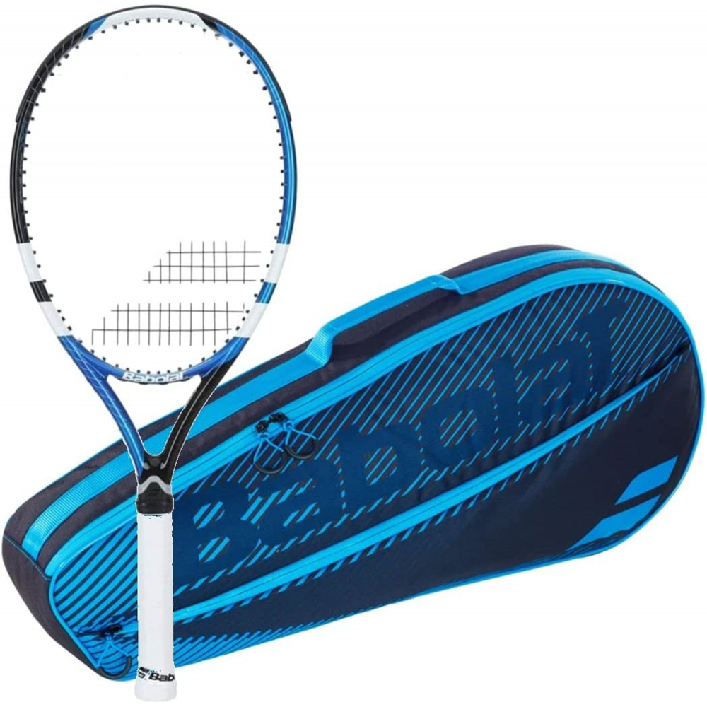 102178-3R-BNDL Babolat Drive Max 110 + Blue Club Bag Tennis Starter Bundle
