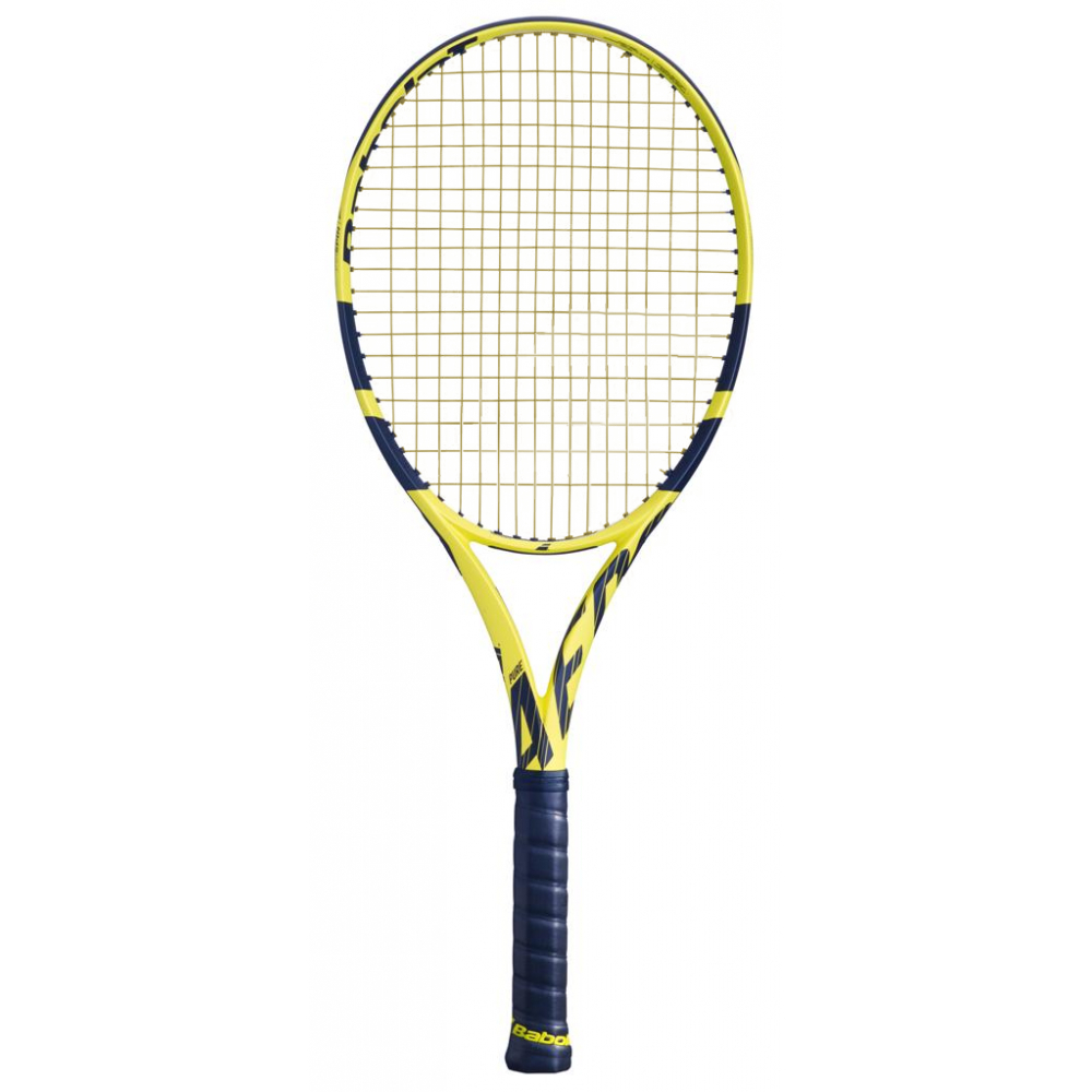 101356-191-Red-CSC Babolat Pure Aero Plus Tennis Racquet strung w Yellow SG Spiraltek