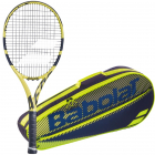 Babolat Aero G Tennis Racquet + Yellow Club Bag Starter Bundle -