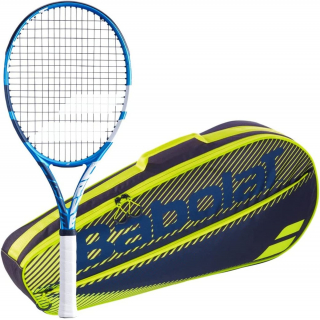 102432-751202-142-BNDL Babolat Evo Drive Lite + Yellow Club Bag Tennis Starter Bundle