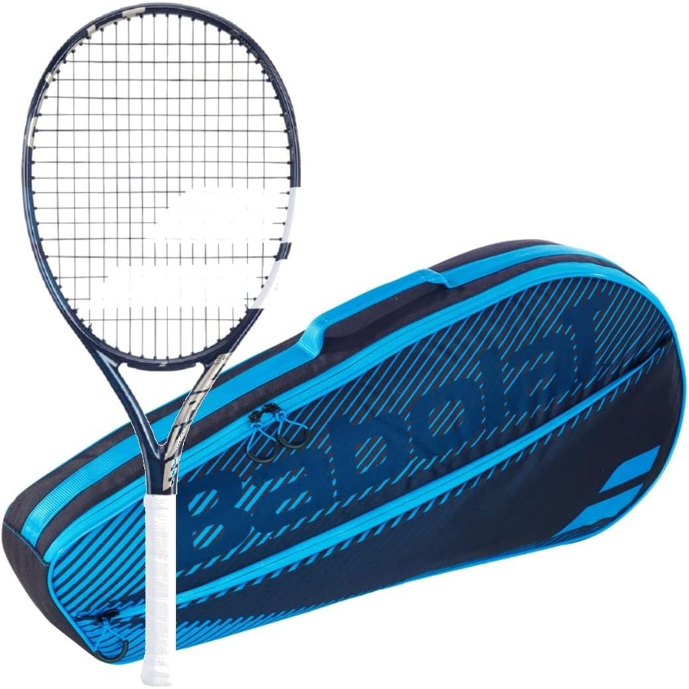 102469-3R-BNDL-BLUE Babolat Evo Drive 115 Wimbledon + Blue Club Bag Tennis Starter Bundle