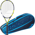 Babolat Evo Aero (Yellow) + Blue Club Bag Tennis Starter Bundle -