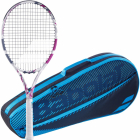 Babolat Evo Aero (Pink) + Blue Club Bag Tennis Starter Bundle -