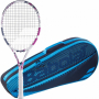 102517-100-751202-146-BNDL Babolat Evo Aero (Pink) + Blue Club Bag Tennis Starter Bundle