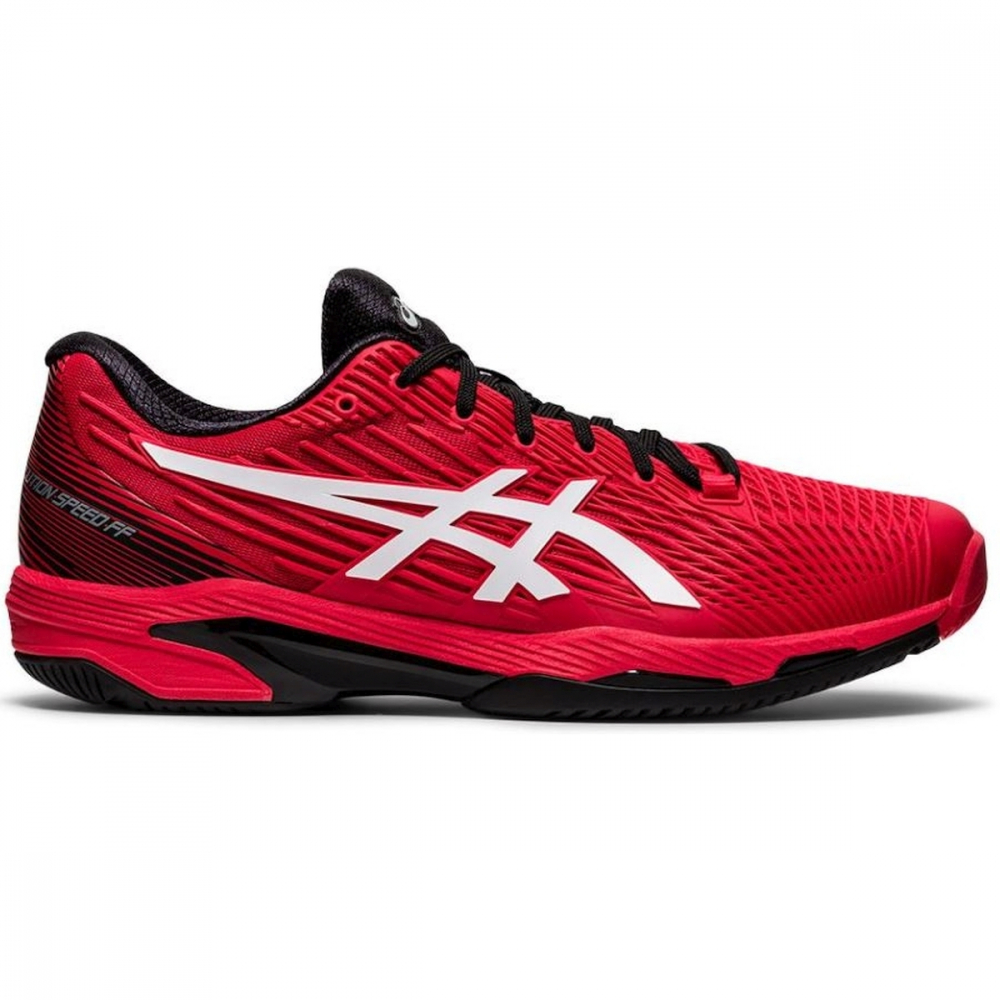 1041A182-601 ASICS Men's Solution Speed FF 2 Tennis Shoe (Electric Red/White)