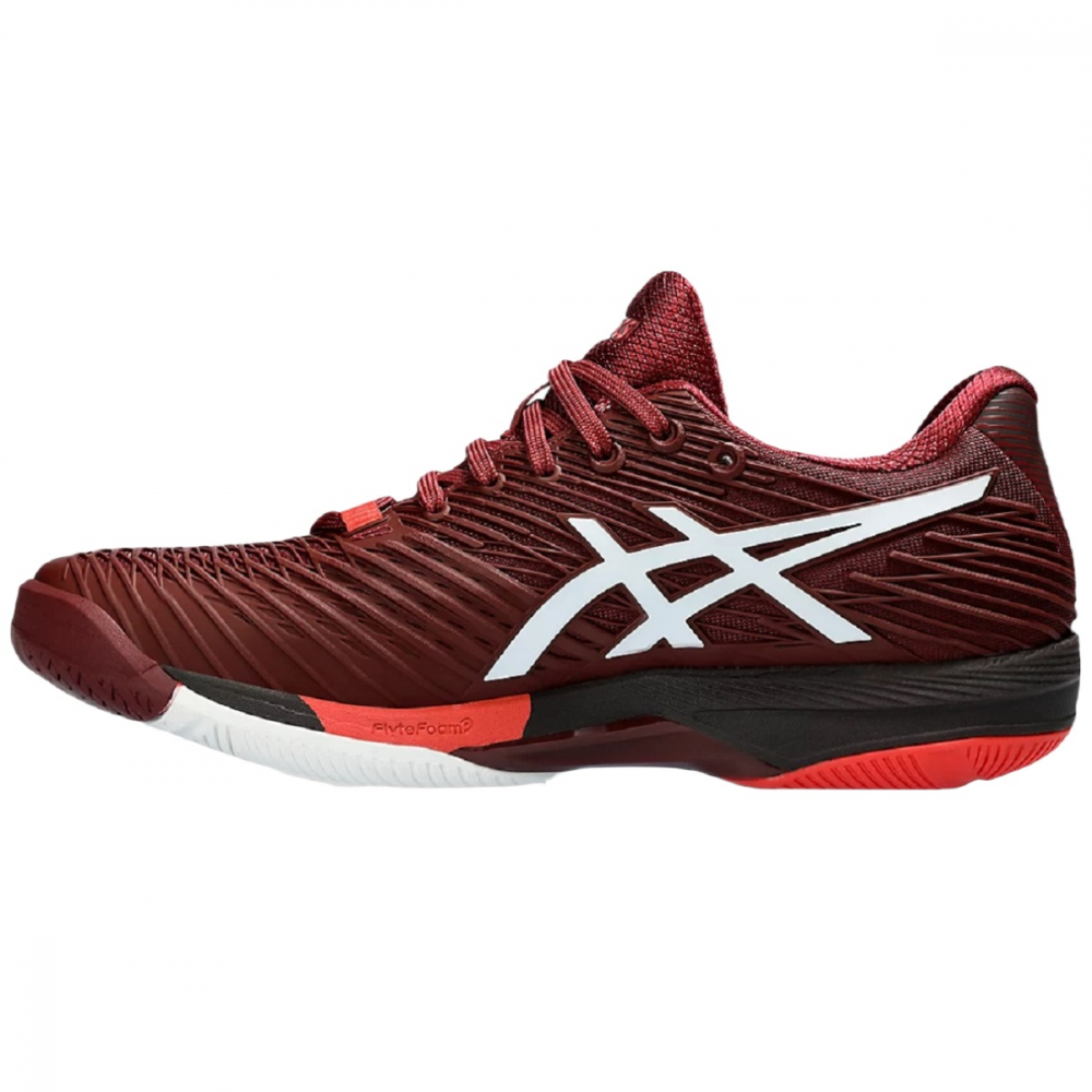 1041A182-602 Asics Men's Solution Speed FF 2 Tennis Shoes (Antique Red/White) - Left