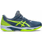 Asics Men’s Solution Speed FF 2 Clay Court Tennis Shoes (Steel Blue/Hazard Green) -