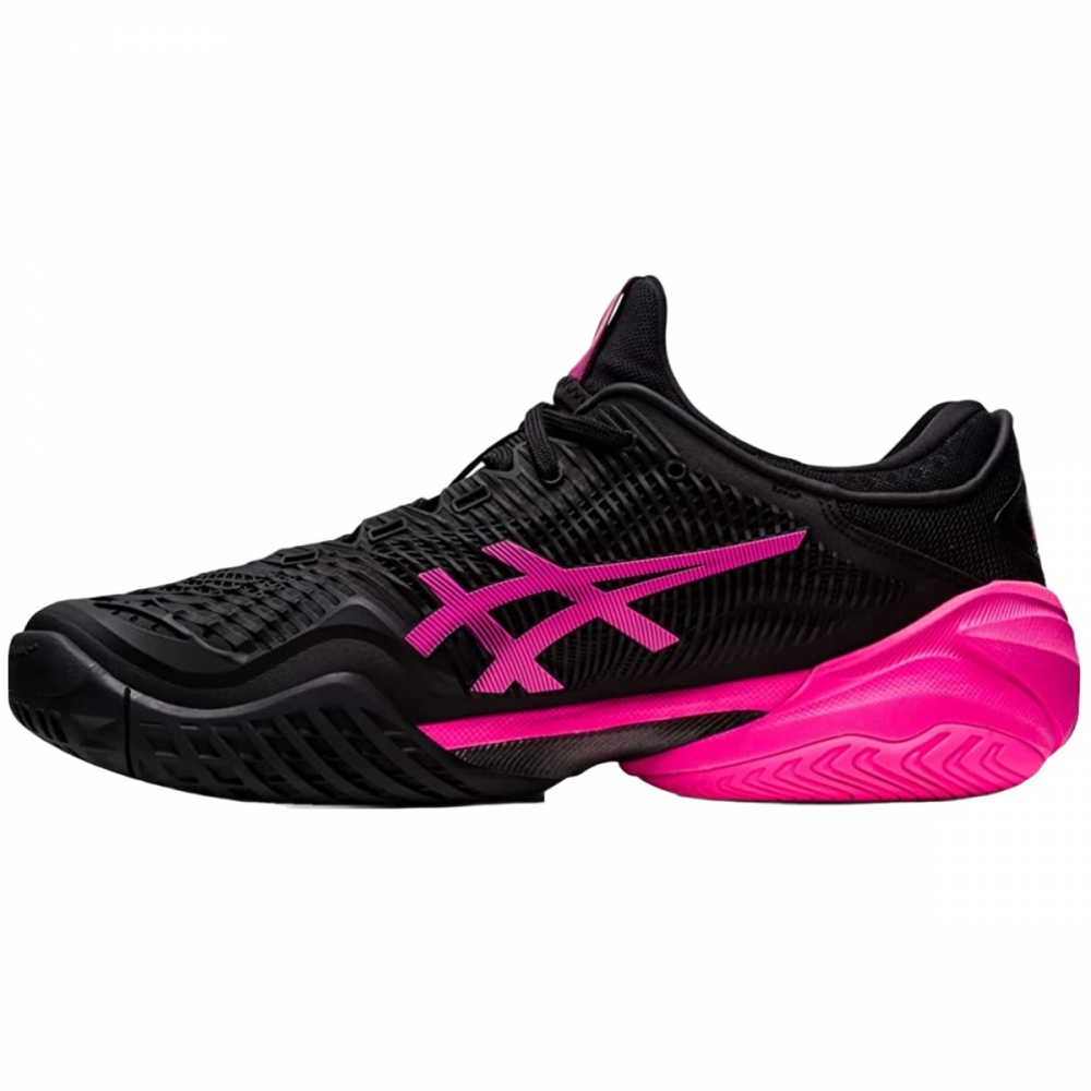 1041A370-001 Asics Men's Court FF 3 Tennis Shoes (Black/Hot Pink) - Left