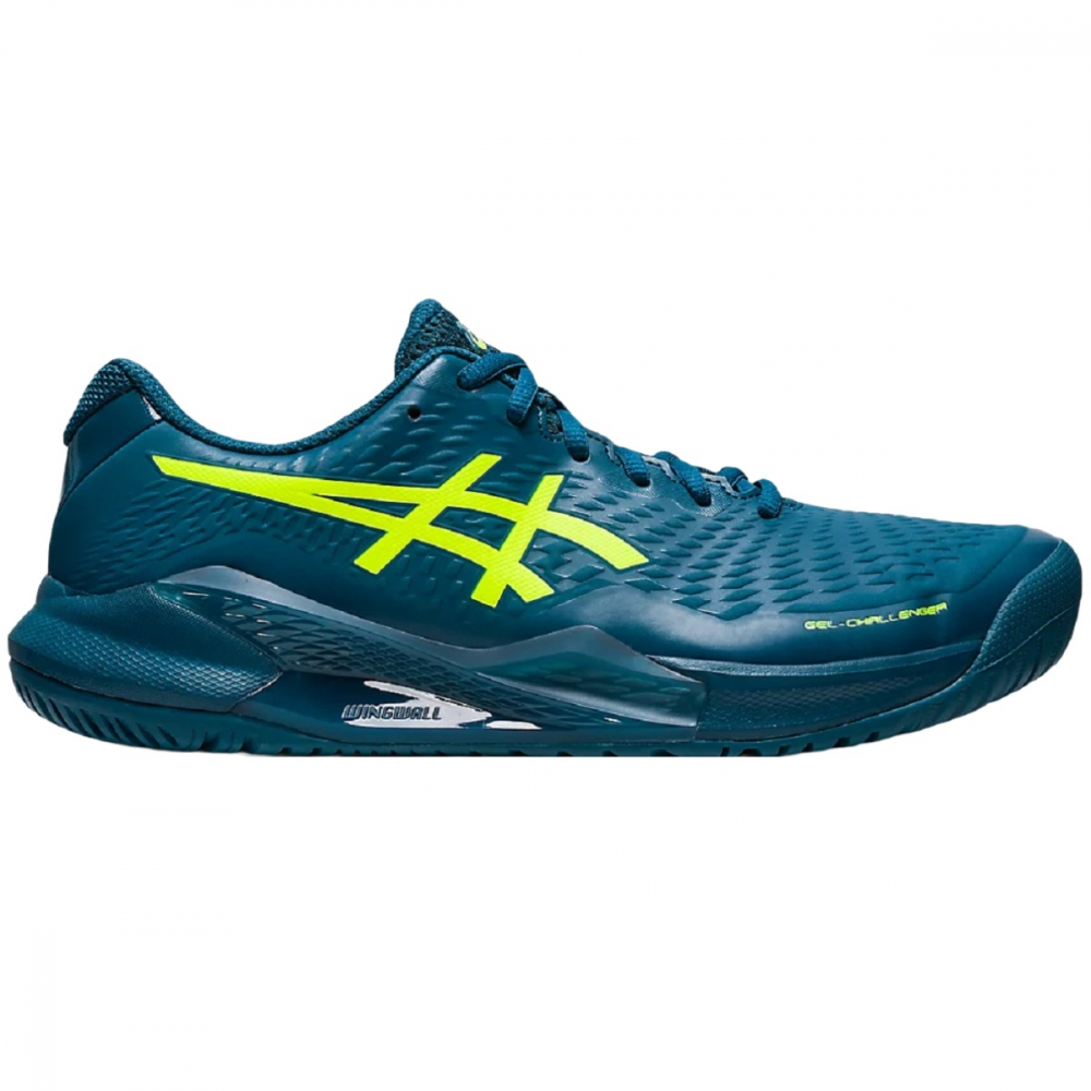 1041A405-400 Asics Men's Gel Challenger 14 Tennis Shoes (Restful Teal/Safety Yellow)
