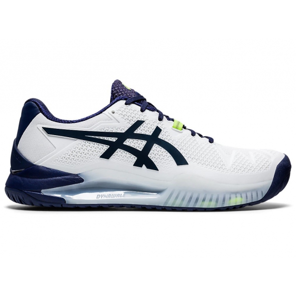 ASICS Men's GelResolution 8 Wide Tennis Shoes (White/Peacoat) Do It