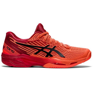 1042A181-701 Asics Women's Solution Speed FF 2 Tokyo Tennis Shoes (Sunrise Red/Eclipse Black)