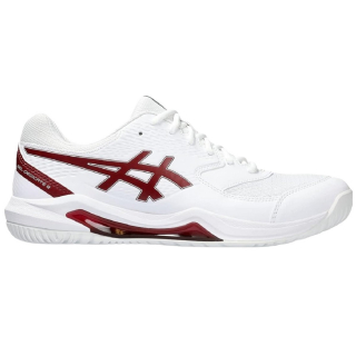 1041A408-100 Asics Men's Gel-Dedicate 8 Tennis Shoes (White/Antique Red)