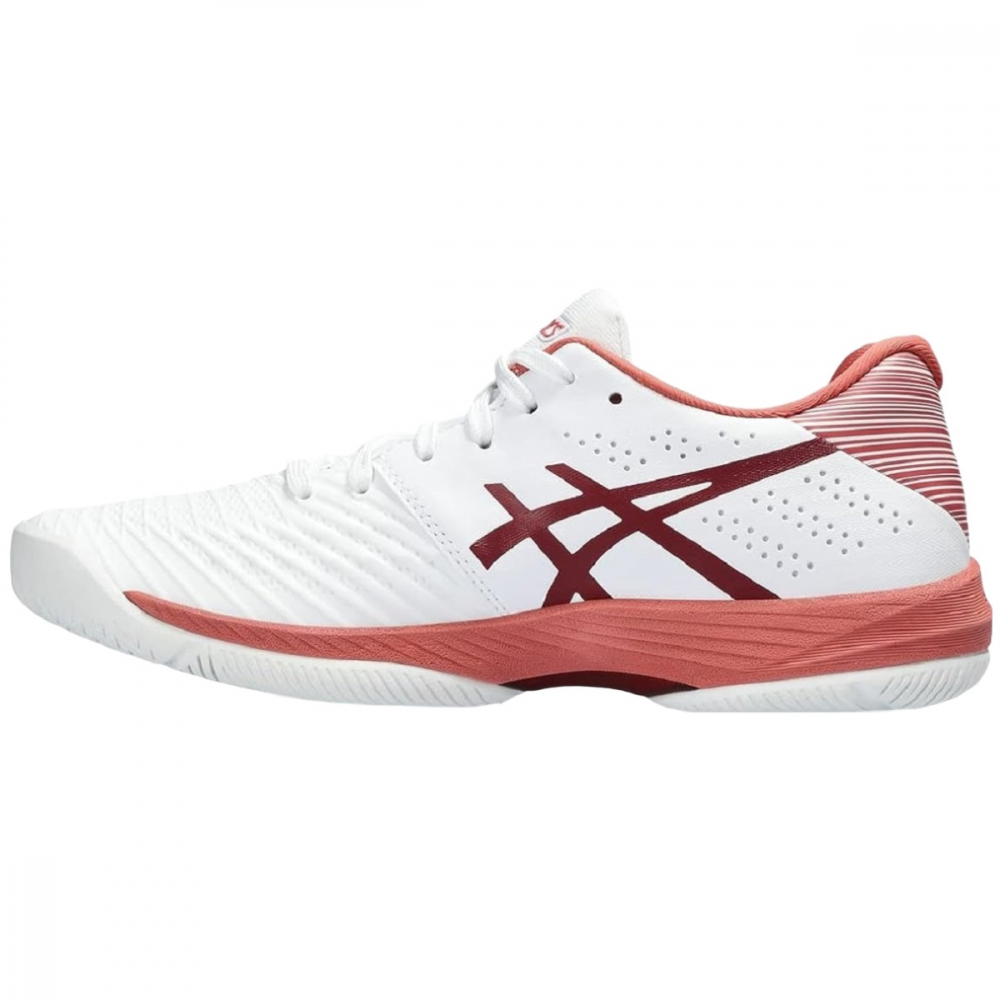1042A197-106 Asics Women's Solution Swift FF Tennis Shoes (White/Antique Red) - Left