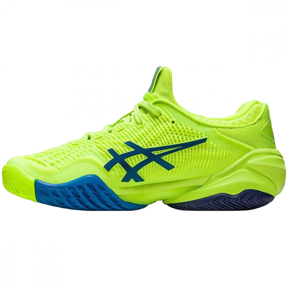 1042A220-300 Asics Women's Court FF 3 Tennis Shoes (Hazard Green/Reborn Blue) - Left