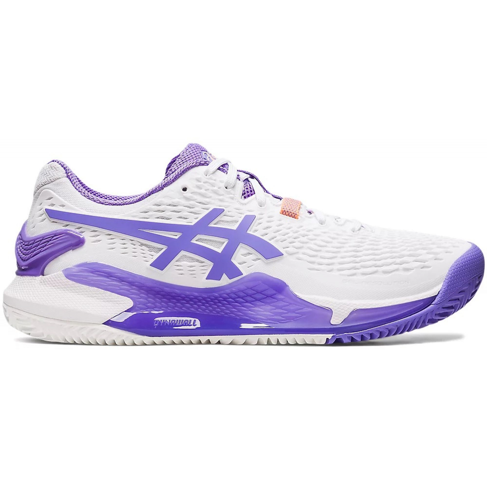 1042A226-101 Asics Women's Gel Resolution 9 Clay Tennis Shoes (White/Amethyst)