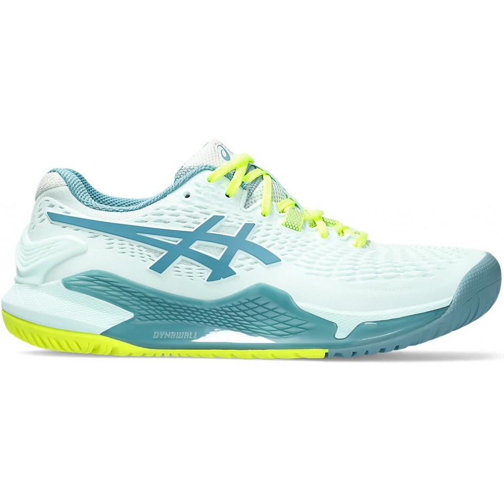 1042A226-400 Asics Women's Gel Resolution 9 Wide Tennis Shoes (Soothing Sea Gris Blue) a