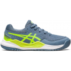 Asics Juniors Gel Resolution 9 GS Tennis Shoes (Steel Blue/Hazard Green) -