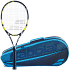 Babolat Evoke 102 + Blue Club Bag Tennis Starter Bundle -