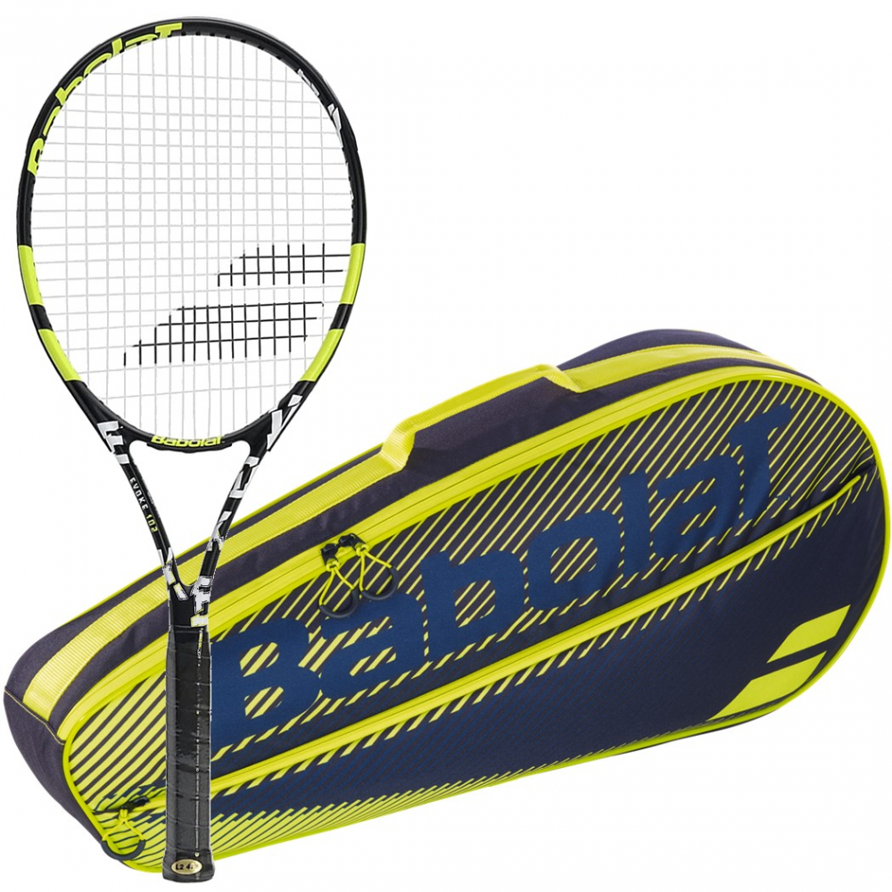 121222-142-751202-142-BNDL Babolat Evoke 102 Yellow Club Bag Tennis Starter Bundle