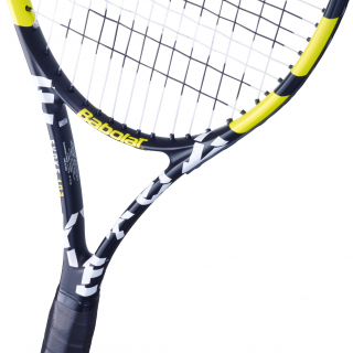 121222-142 Babolat Evoke 102 Strung Tennis Racquet (Black Yellow)