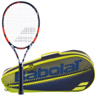 Babolat Evoke 105 + Yellow Club Bag Tennis Starter Bundle  -