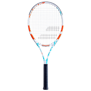 121225-197 Babolat Evoke 102 Women's Strung Tennis Racquet (Blue/White/Orange)