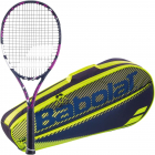 Babolat Boost Aero + Yellow Club Bag Tennis Starter Bundle (Pink) -
