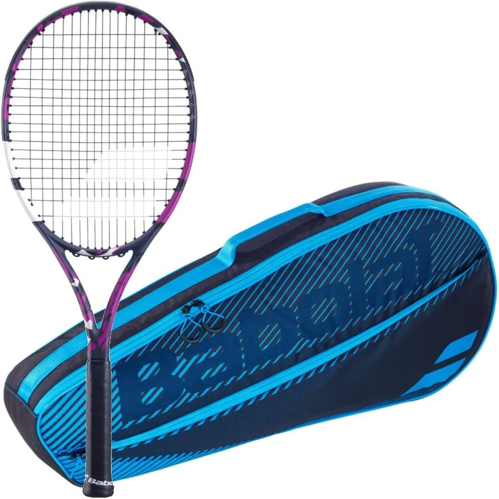 121243-751202-146-BNDL Babolat Boost Aero + Blue Club Bag Tennis Starter Bundle (Pink)