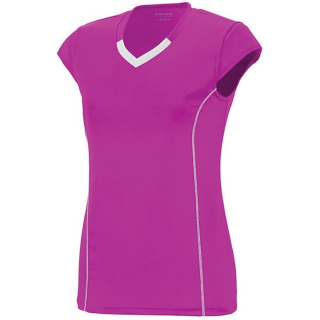1218-468 Augusta Women's Blash Short Sleeve Tennis Jersey (Pink)