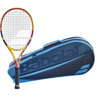 140435-352-BlueBag Babolat Pure Aero Rafa Jr 26 + Blue Club Bag Tennis Bundle