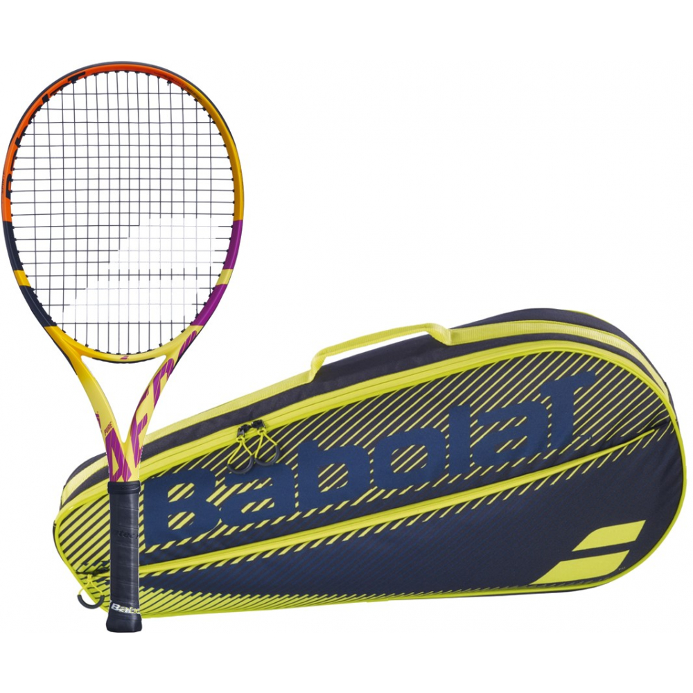 140435-352-YellowBag Babolat Pure Aero Rafa Jr 26 + Yellow Club Bag Tennis Bundle