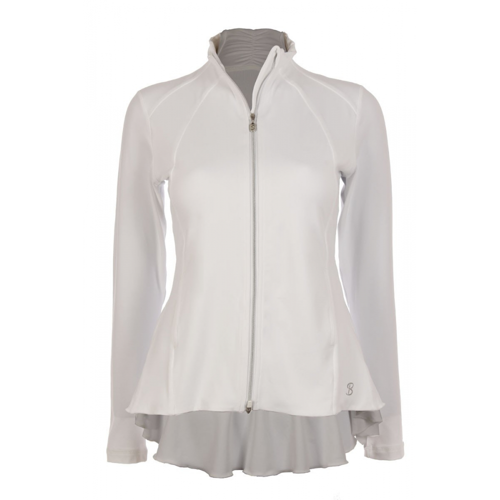 Sofibella Women's Peplum Tennis Jacket (White)