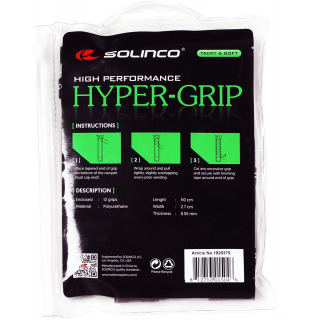 1920370 Solinco HyperGrip Black Overgrip (12 Pack)