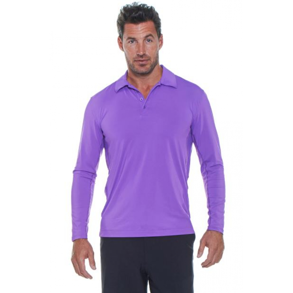 BloqUV Men's UPF 50+ Long-Sleeve Collared Shirt (Purple)