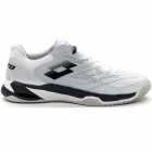 Lotto Men’s Mirage 100 Clay Tennis Shoes (White/Black/Silver Metal) -