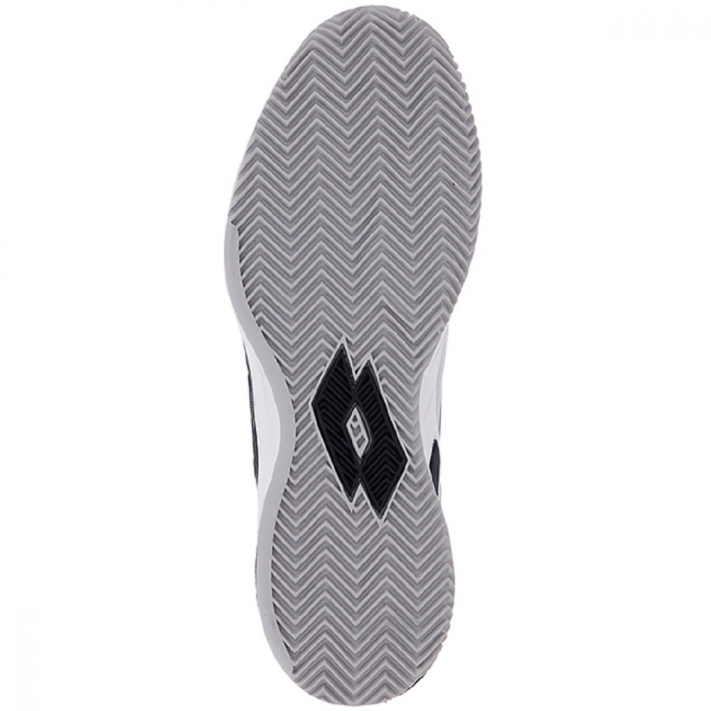 210731-1EM Lotto Men's Mirage 100 Clay Tennis Shoes (White/Black/Silver Metal) - Sole