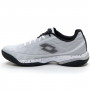210733-5XS Lotto Men's Mirage 300 II Clay Tennis Shoes (White/Black/Vapor Gray) - Left