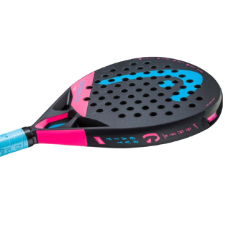 228162 Head Gravity Pro Padel Racket (Black/Blue/Pink) - Flat