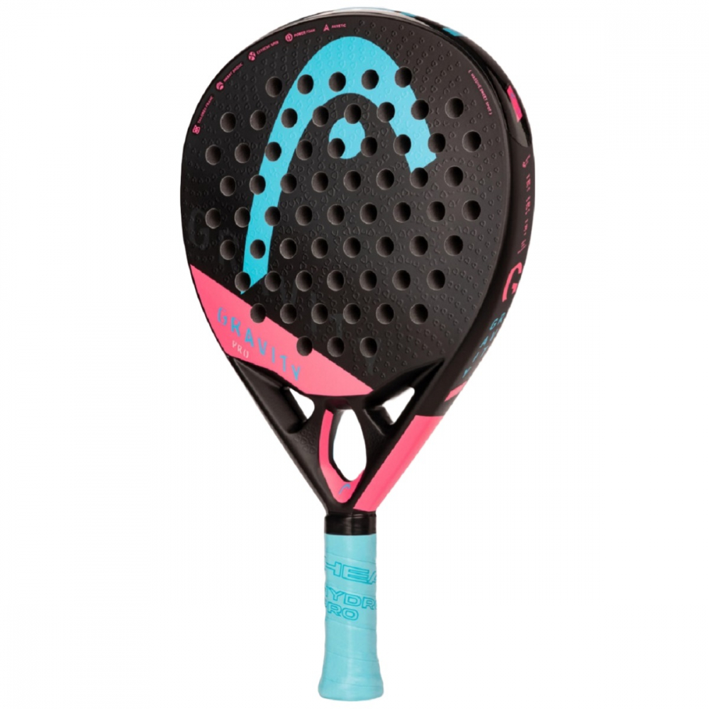 228162 Head Gravity Pro Padel Racket (Black/Blue/Pink) - Reverse